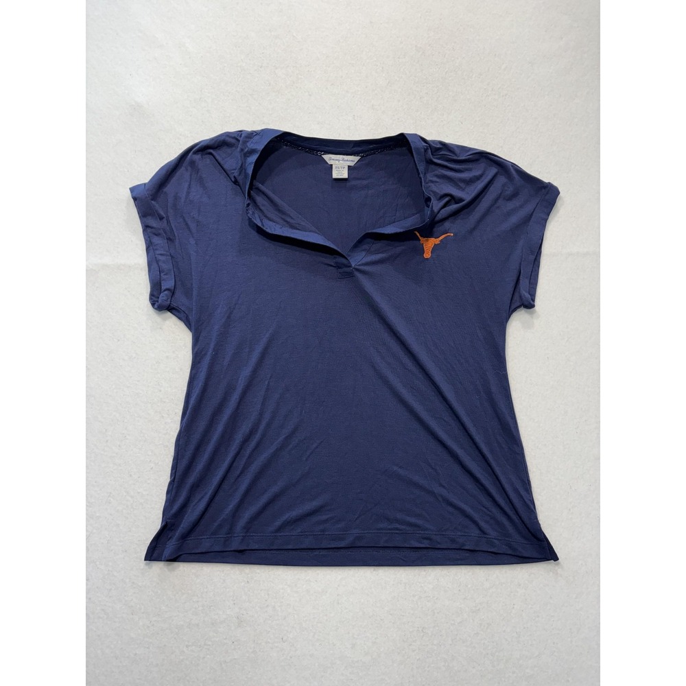 Texas Longhorns Shirt Womens XS Blue NCAA Football Tommy Bahama V Neck Top